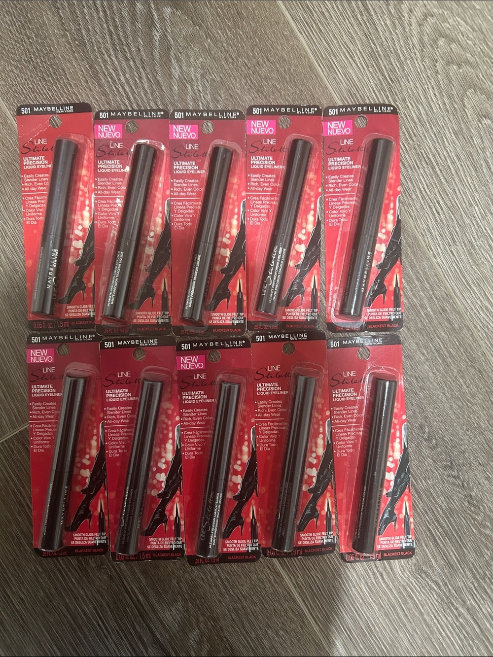 10 X Maybelline Line Stiletto Liquid Eyeliner - Black ( Firm price )